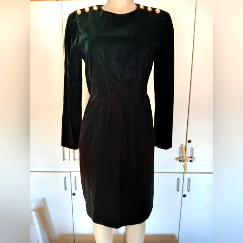 Karin Stevens Classic Black Long Sleeve Dress